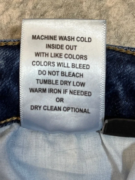 FLYING MONKEY HIGH RISE BOOT CUT DENIM BLUE JEANS RAW HEM DISTRESSED SZ 28 - Picture 12 of 14